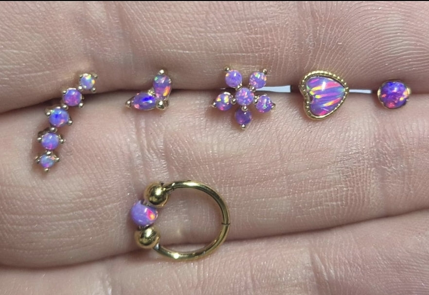 Piercing opaal goud